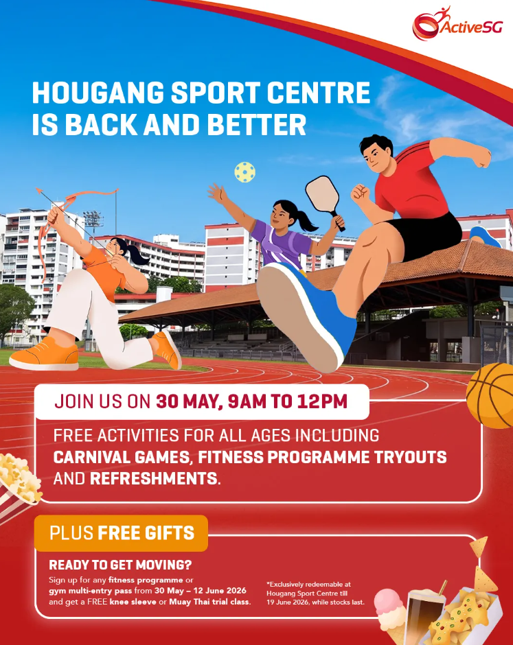 An image showing the activities happening at the Hougang Sport Centre open house.